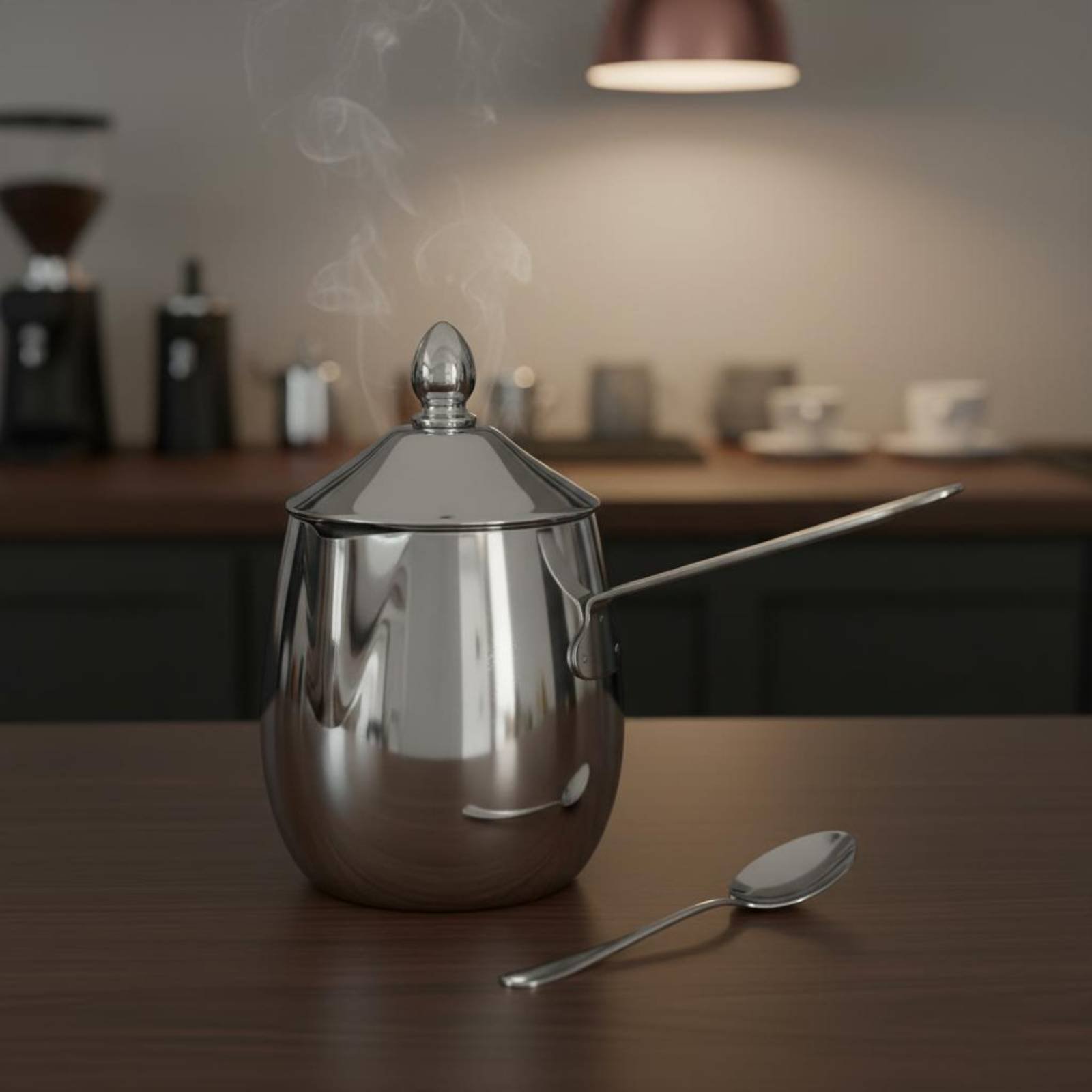 Pour Pot Aluminum - Ovale koffiekan met deksel, roestvrijstalen koffiekopjesset,
