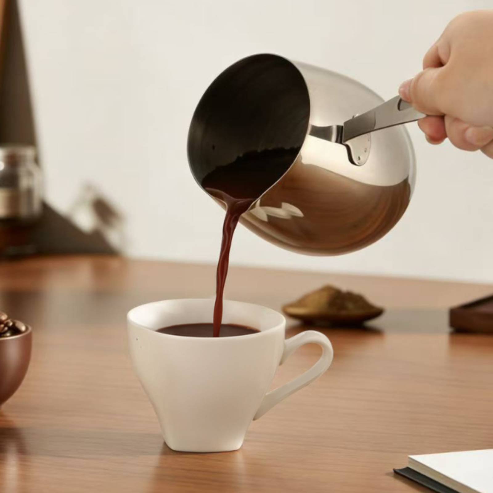Ovale koffiekan met deksel, ro - Pour Pot Aluminum recensie en prijs