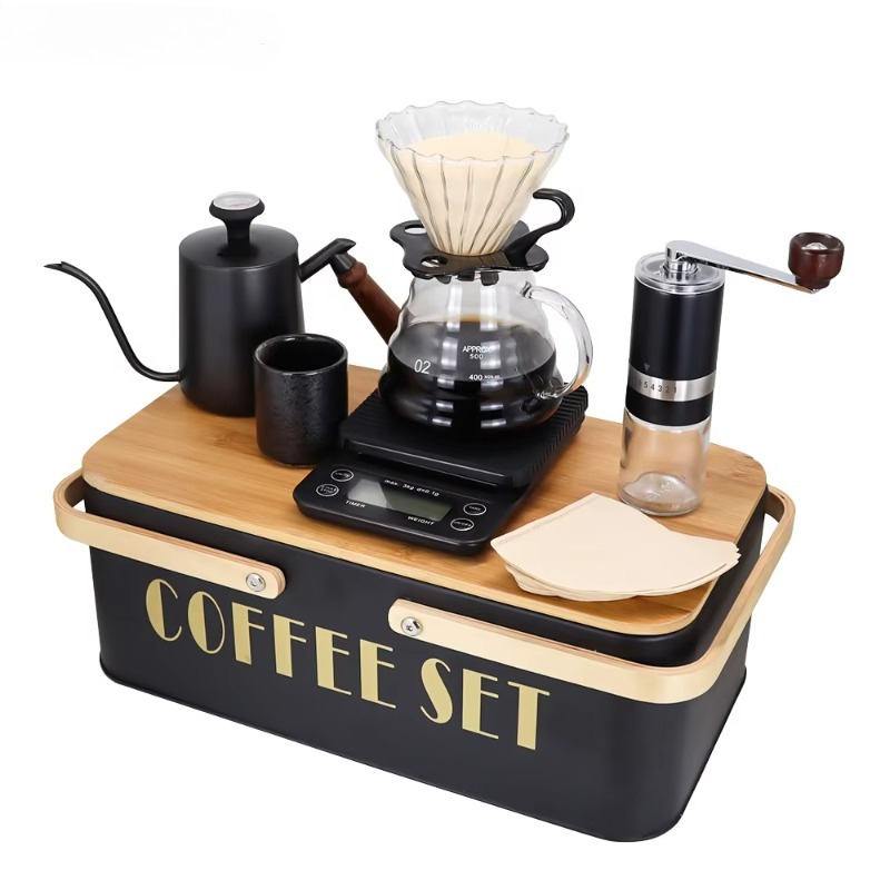 Draagbare koffiemachineset met - Pour Pot Aluminum recensie en prijs