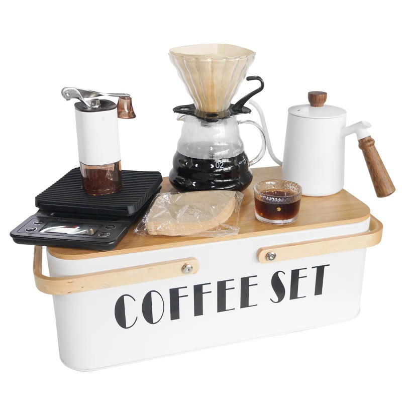 Draagbare koffiemachineset met - Pour Pot Aluminum recensie en prijs