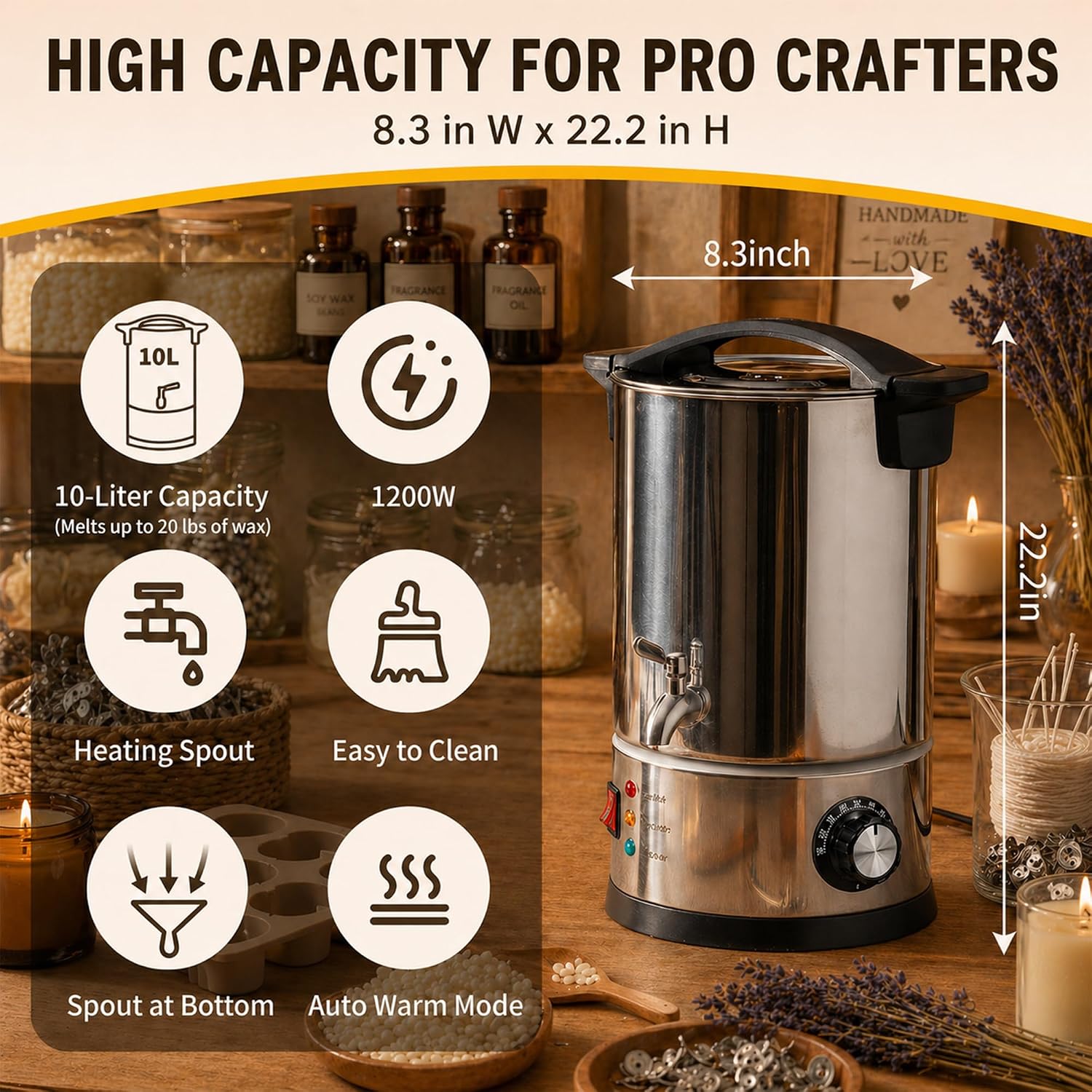 10L Wasmelter voor kaarsen mak - Candle Making Tempe recensie en prijs
